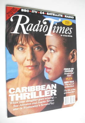 Radio Times magazine - Sue Johnston and Josette Simon cover (18-24 July 1992)