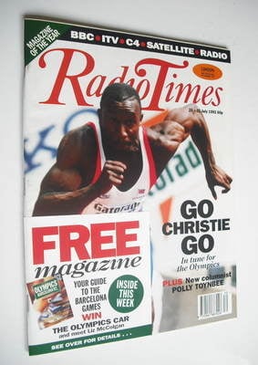 <!--1992-07-25-->Radio Times magazine - Linford Christie cover (25-31 July 