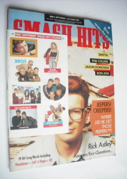 Smash Hits magazine - Rick Astley cover (21 September-4 October 1988)