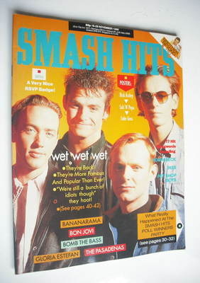 Smash Hits magazine - Wet Wet Wet cover (16-29 November 1988)