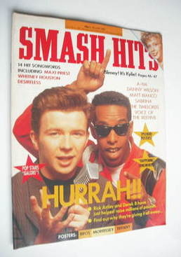 <!--1988-06-15-->Smash Hits magazine - Rick Astley and Derek B cover (15-28