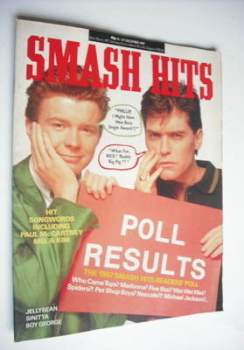 Smash Hits magazine - Rick Astley and Phillip Schofield cover (16-29 December 1987)