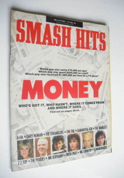 Smash Hits magazine - Money cover (24 September-7 October 1986)