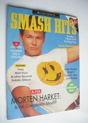 <!--1988-08-24-->Smash Hits magazine - Morten Harket cover (24 August - 6 S