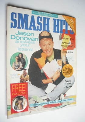 Smash Hits magazine - Jason Donovan cover (6-19 September 1989)