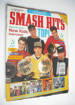 Smash Hits magazine - New Kids On The Block cover (14-27 November 1990)