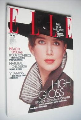 British Elle magazine - January 1988 - Ava Taylor cover