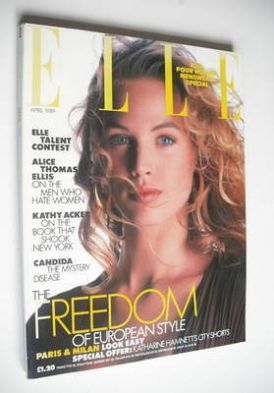 British Elle magazine - April 1989 - Joanna Rhodes cover