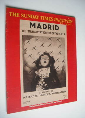 The Sunday Times magazine - The Spanish Civil War cover (28 September 1975)