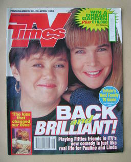 TV Times magazine - Pauline Quirke and Linda Robson cover (22-28 April 1995)