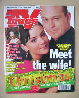 TV Times magazine - Martine McCutcheon and Ross Kemp cover (30 November-6 December 1996)