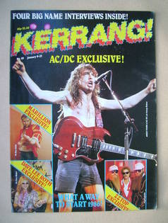<!--1986-01-09-->Kerrang magazine - Angus Young cover (9-22 January 1986 - 