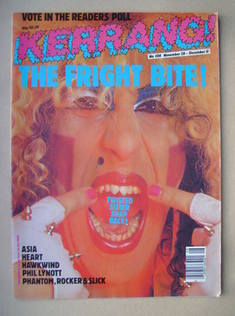 <!--1985-11-28-->Kerrang magazine - Dee Snider cover (28 November-11 Decemb