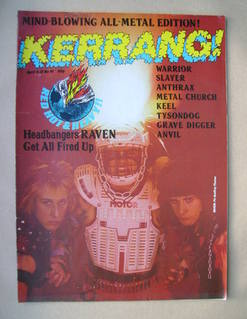 <!--1985-04-04-->Kerrang magazine - Raven cover (4-17 April 1985 - Issue 91
