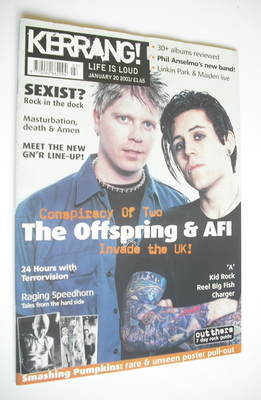 Kerrang magazine - The Offspring and AFI cover (20 January 2001 - Issue 836)