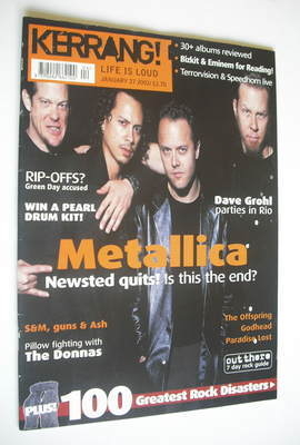 Kerrang magazine - Metallica cover (27 January 2001 - Issue 837)