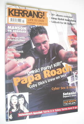 <!--2001-02-17-->Kerrang magazine - Papa Roach cover (17 February 2001 - Is