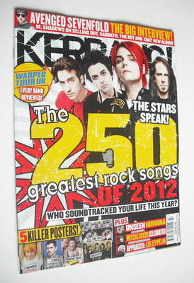 Kerrang magazine - The 250 Greatest Rock Songs Of 2012 cover (24 November 2012 - Issue 1442)