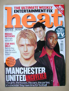 <!--1999-05-22-->Heat magazine - David Beckham, Ryan Giggs, Andy Cole cover