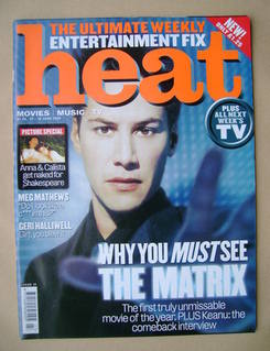 <!--1999-06-12-->Heat magazine - Keanu Reeves cover (12-18 June 1999 - Issu