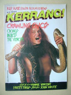 <!--1985-09-19-->Kerrang magazine - Cronos cover (19 September-2 October 19