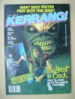 Kerrang magazine - Steve Harris cover (3-16 October 1985 - Issue 104)