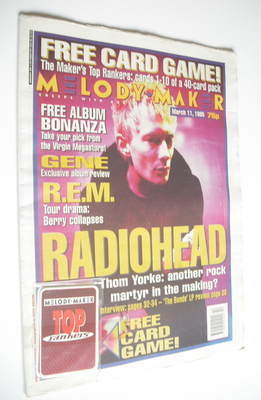 <!--1995-03-11-->Melody Maker magazine - Radiohead cover (11 March 1995)