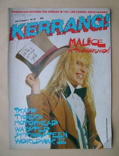 <!--1985-07-25-->Kerrang magazine - Jay Reynolds cover (25 July-7 August 19