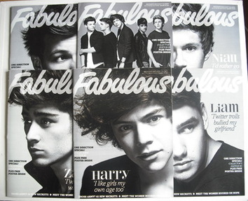 Fabulous magazine - Set Of Six One Direction covers (30 September 2012)