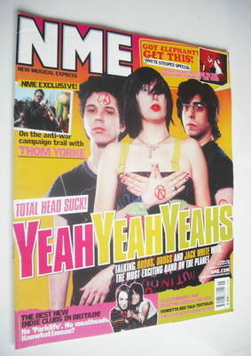 NME magazine - Yeah Yeah Yeahs cover (12 April 2003)