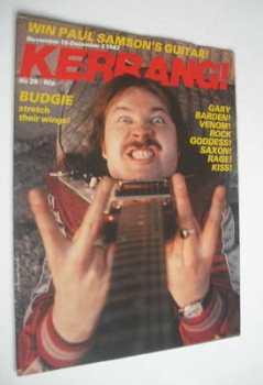 Kerrang magazine - John Thomas cover (18 November - 2 December 1982 - Issue 29)
