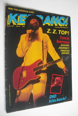 <!--1983-04-07-->Kerrang magazine - Billy Gibbons cover (7-20 April 1983 - 