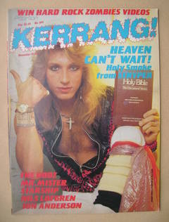 Kerrang magazine - Robert Sweet cover (12-25 December 1985 - Issue 109)