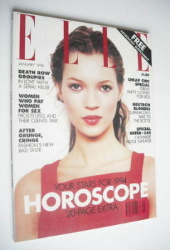British Elle magazine - January 1994 - Kate Moss cover