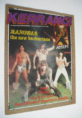 <!--1983-07-28-->Kerrang magazine - Manowar cover (28 July - 10 August 1983