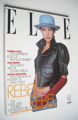 British Elle magazine - February 1988 - Jeny Howorth cover