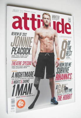 Attitude magazine - Jonnie Peacock cover (January 2013)