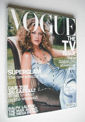British Vogue magazine - November 2002 - Carolyn Murphy cover