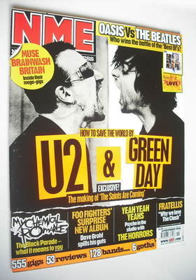 NME magazine - U2 and Green Day cover (18 November 2006)