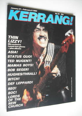 Kerrang magazine - Phil Lynott cover (27 January - 9 February 1983 - Issue 34)