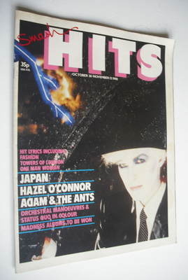 <!--1980-10-30-->Smash Hits magazine - David Sylvian cover (30 October - 12