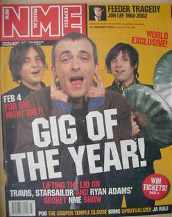 NME magazine - James Walsh, Fran Healy and Ryan Adams cover (19 January 2002)