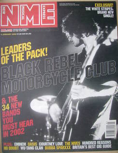 NME magazine - Black Rebel Motorcycle Club cover (5 January 2002)