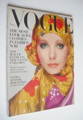 British Vogue magazine - 15 April 1969 - Maudie James cover
