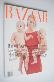 Harper's Bazaar magazine - February 1996 - Niki Taylor cover
