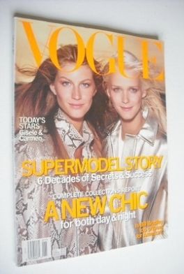 US Vogue magazine - January 2000 - Gisele Bundchen and Carmen Kass cover