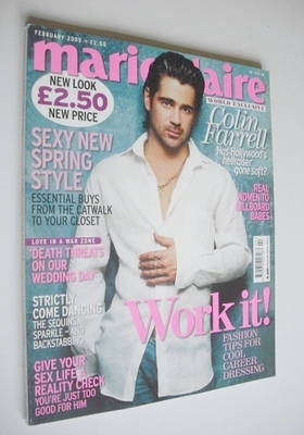 British Marie Claire magazine - February 2005 - Colin Farrell cover