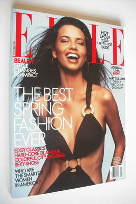 US Elle magazine - March 2003 - Adriana Lima cover