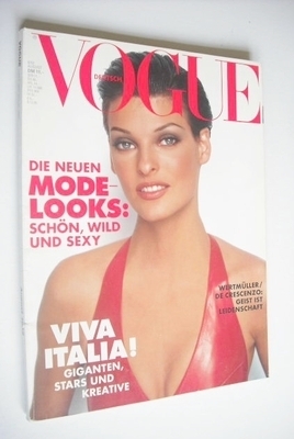 <!--1992-08-->German Vogue magazine - August 1992 - Linda Evangelista cover