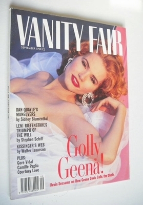 Vanity Fair magazine - Geena Davis cover (September 1992)